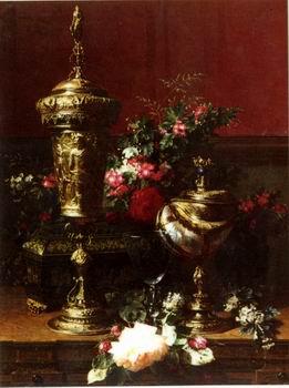  Floral, beautiful classical still life of flowers.056